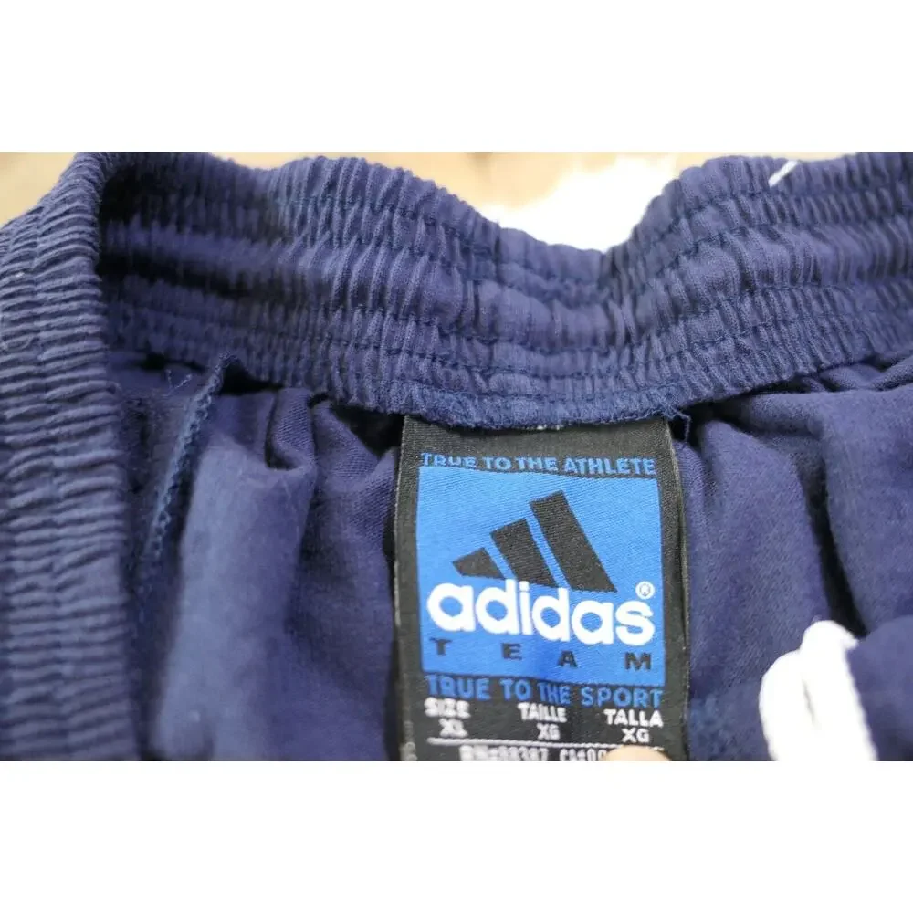 NWT Vintage Rare Adidas TEAM Cotton Jersey Shorts 90s Y2K Men XL Blue - USA